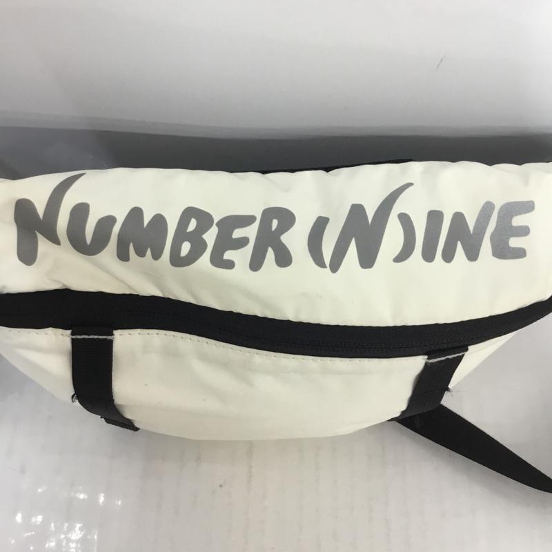 ナンバーナイン NUMBER (N)INE ボディバッグ ボディバッグ ロゴ ナンバーナイン × ワイルドシングス WILD THINGS ウエストバッグ ロゴ、文字 白 / ホワイト / X 黒 / ブラック / メンズ USED 古着 中古 10056538