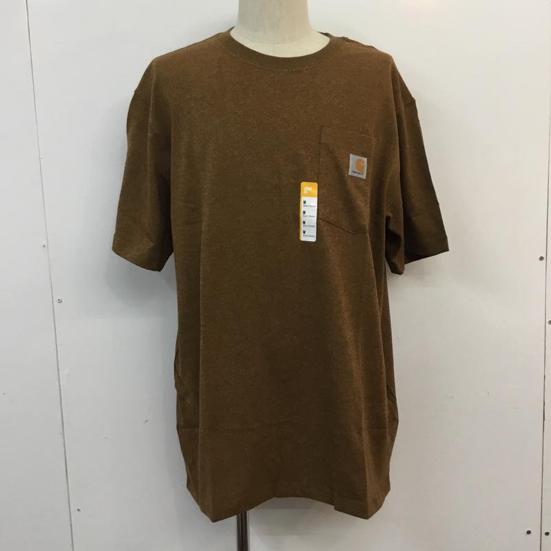 カーハート Carhartt Tシャツ 半袖 M 無地 茶 / ブラウン / メンズ USED 古着 中古 10056649