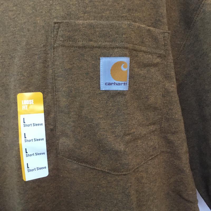 カーハート Carhartt Tシャツ 半袖 L 無地 茶 / ブラウン / メンズ USED 古着 中古 10056654
