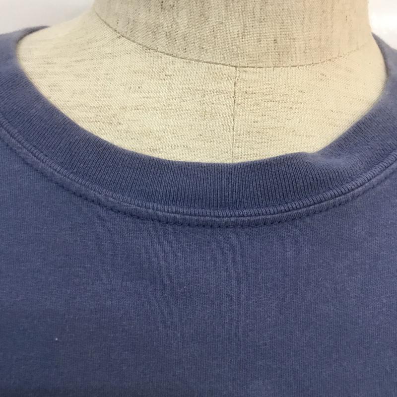 エムエイチエル MHL. Tシャツ 半袖 596-266365 クルーネック カットソー L 無地 青 / ブルー / メンズ USED 古着 中古 10057273