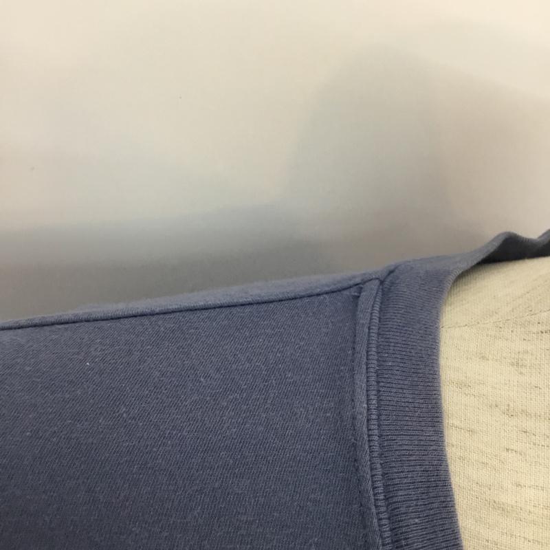 エムエイチエル MHL. Tシャツ 半袖 596-266365 クルーネック カットソー L 無地 青 / ブルー / メンズ USED 古着 中古 10057273