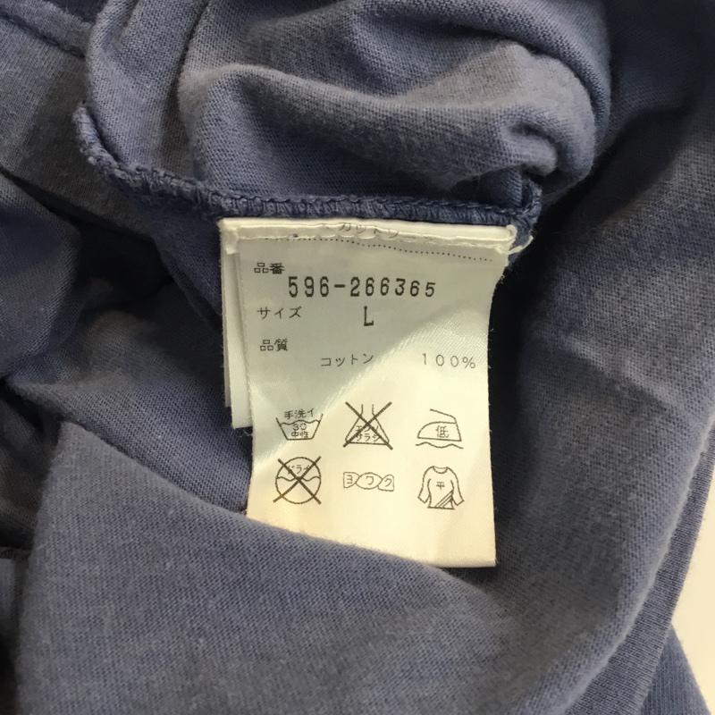 エムエイチエル MHL. Tシャツ 半袖 596-266365 クルーネック カットソー L 無地 青 / ブルー / メンズ USED 古着 中古 10057273