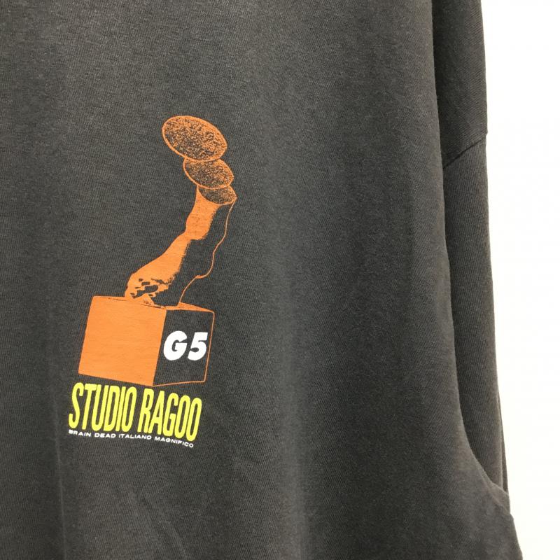 ブレインデット BRAIN DEAD Tシャツ 長袖 L プリント X ロゴ、文字 灰 / グレー / メンズ USED 古着 中古 10058052