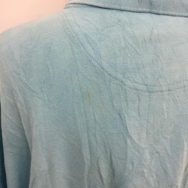 古着 USED ポロシャツ 半袖 LINEA UOMO 鹿の子 無地 水色 / ライトブルー / メンズ USED 古着 中古 10058074