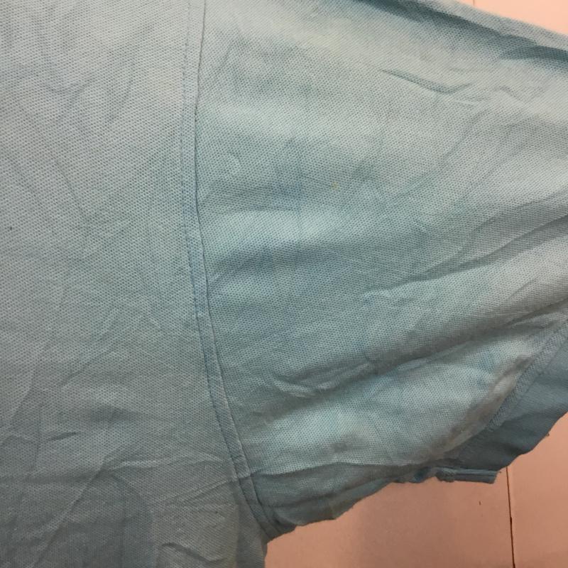 古着 USED ポロシャツ 半袖 LINEA UOMO 鹿の子 無地 水色 / ライトブルー / メンズ USED 古着 中古 10058074