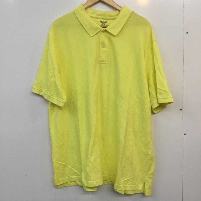 古着 USED ポロシャツ 半袖 鹿の子 コットン 2XL 無地 黄 / イエロー / メンズ USED 古着 中古 10058149