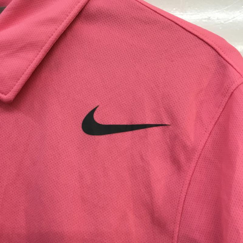 ナイキ NIKE ポロシャツ 半袖 DRI-FIT SU131103 M ロゴ、文字 桃 / ピンク / メンズ USED 古着 中古 10058168