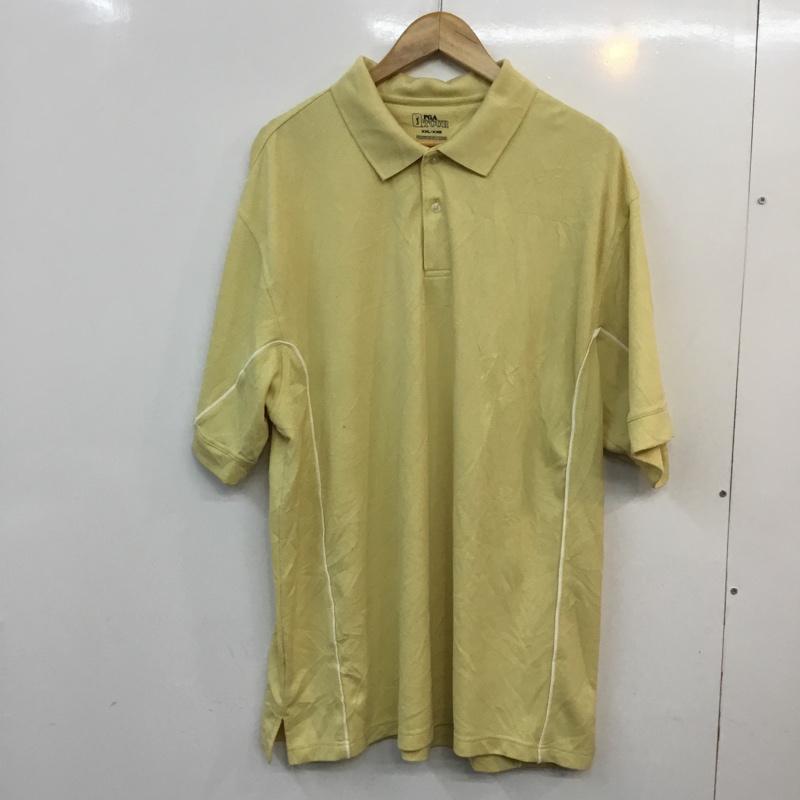 古着 USED ポロシャツ 半袖 PGA TOUR メッシュ XXL ワンポイント 黄 / イエロー / X 白 / ホワイト / メンズ USED 古着 中古 10058197