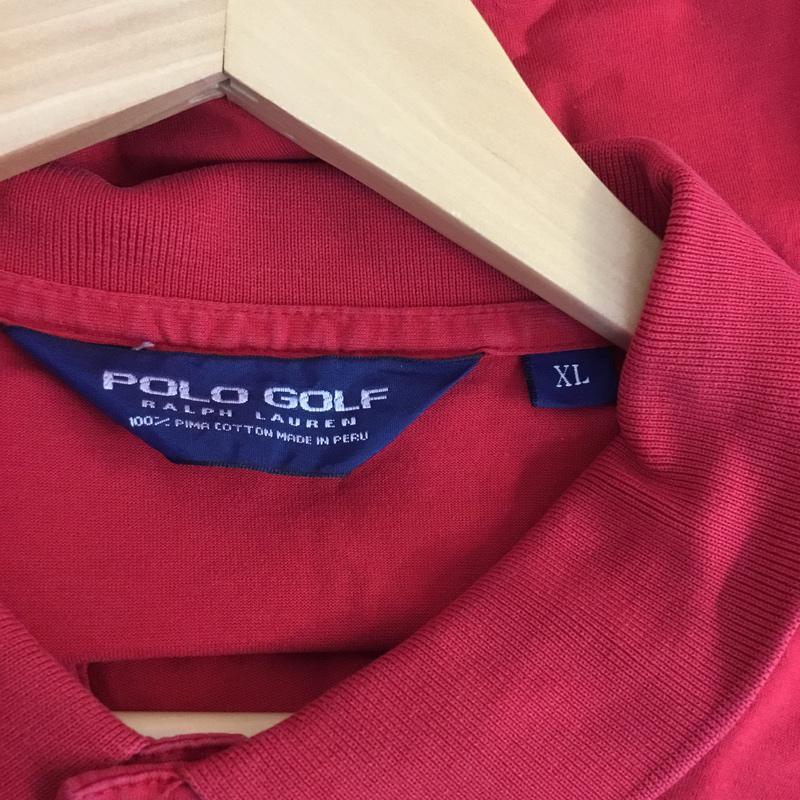ポロゴルフラルフローレン POLOGOLF ポロシャツ 半袖 XL 無地 赤 / レッド / メンズ USED 古着 中古 10058262