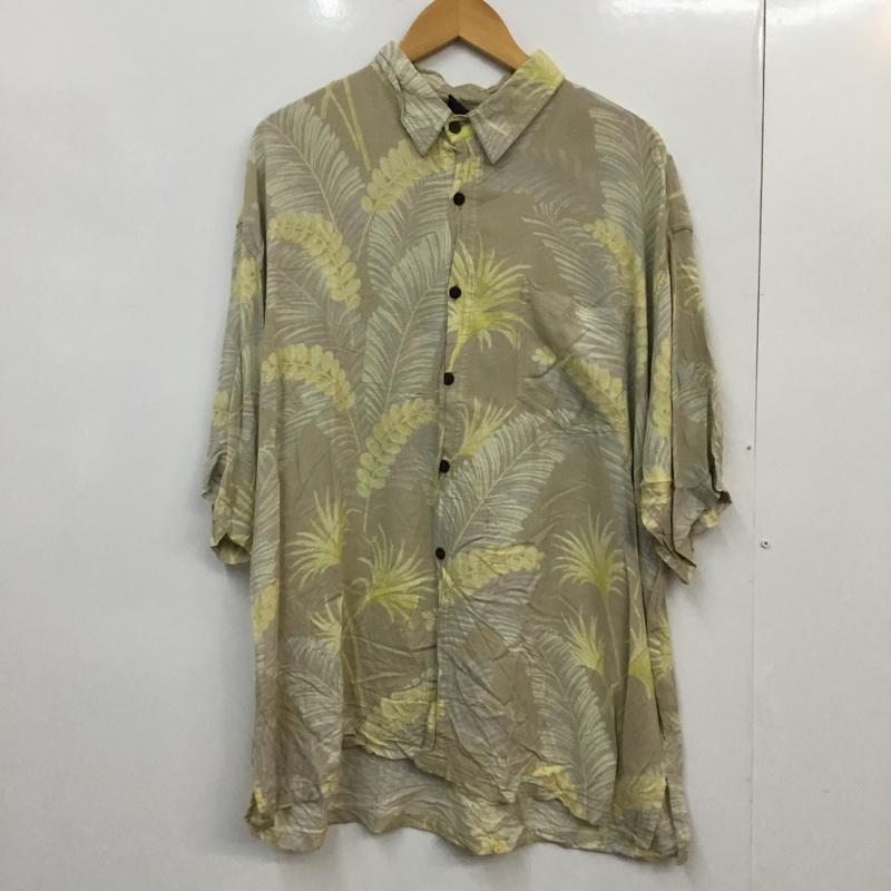 古着 USED シャツ、ブラウス 半袖 アロハ ハイビスカス XL 総柄 ベージュ / ベージュ / X 黄 / イエロー / メンズ USED 古着 中古 10058312