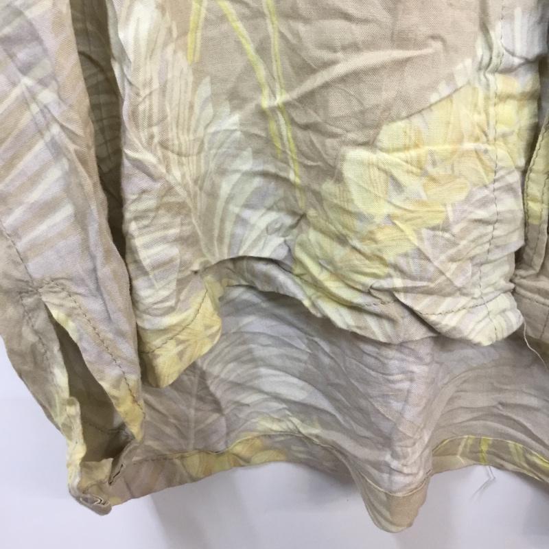 古着 USED シャツ、ブラウス 半袖 アロハ ハイビスカス XL 総柄 ベージュ / ベージュ / X 黄 / イエロー / メンズ USED 古着 中古 10058312