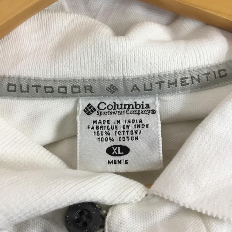 コロンビア Columbia ポロシャツ 半袖 XL 無地 白 / ホワイト / メンズ USED 古着 中古 10058331