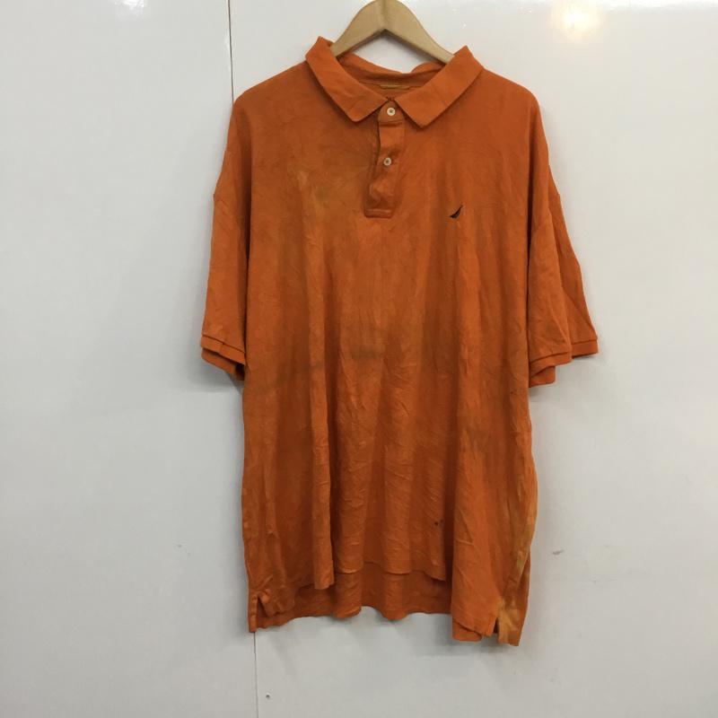 ノーティカ NAUTICA ポロシャツ 半袖 XXL 無地 橙 / オレンジ / メンズ USED 古着 中古 10058332