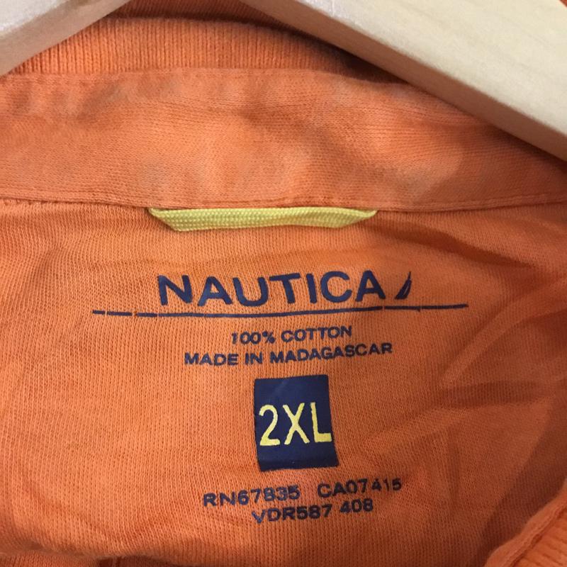 ノーティカ NAUTICA ポロシャツ 半袖 XXL 無地 橙 / オレンジ / メンズ USED 古着 中古 10058332