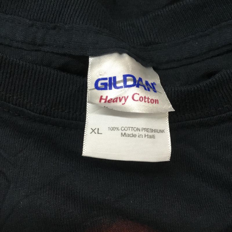 ギルダン GILDAN Tシャツ 半袖 クルーネック バックプリント XL プリント 黒 / ブラック / メンズ USED 古着 中古 10058341