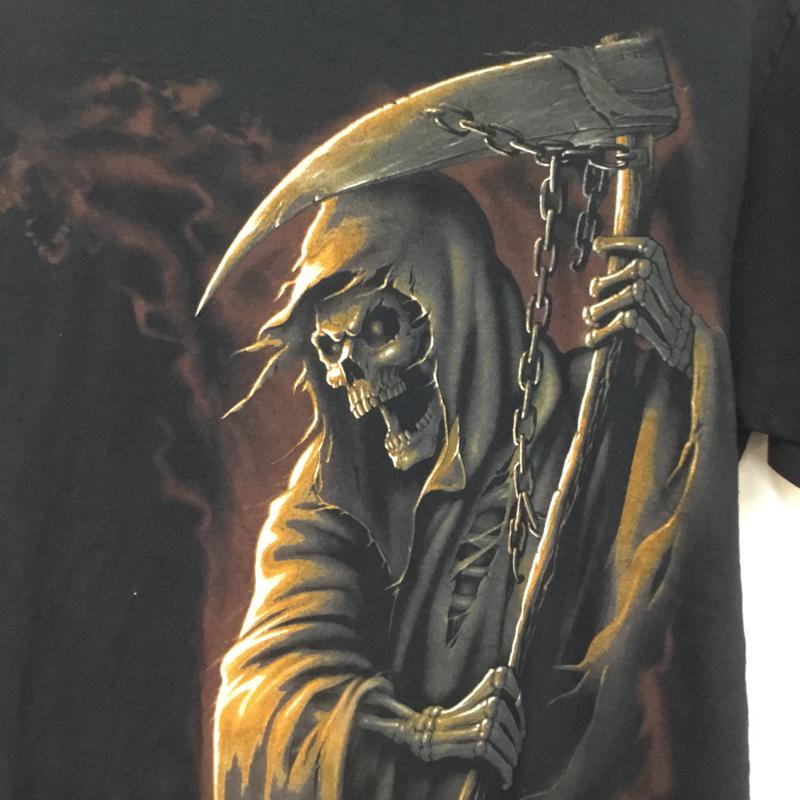 古着 USED Tシャツ 半袖 クルーネック 死神 プリント 黒 / ブラック / メンズ USED 古着 中古 10058367