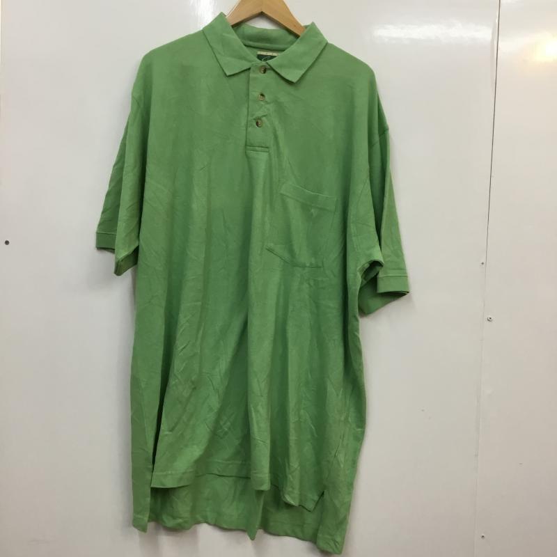 古着 USED ポロシャツ 半袖 コットン 鹿の子 胸ポケット XL 無地 薄緑 / ライトグリーン / メンズ USED 古着 中古 10058390