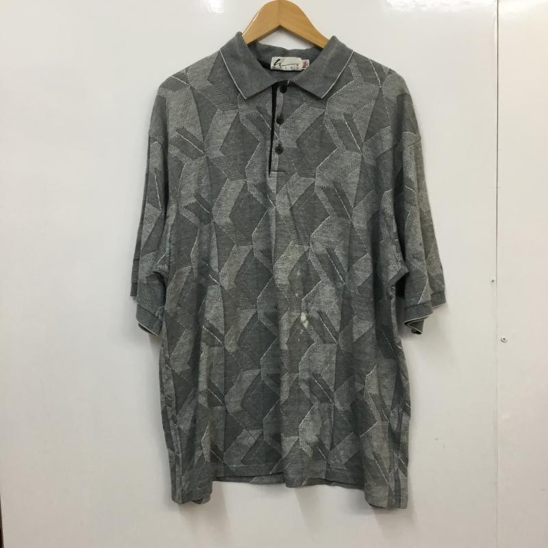 古着 USED ポロシャツ 半袖 コットン XL 総柄 灰 / グレー / メンズ USED 古着 中古 10058393