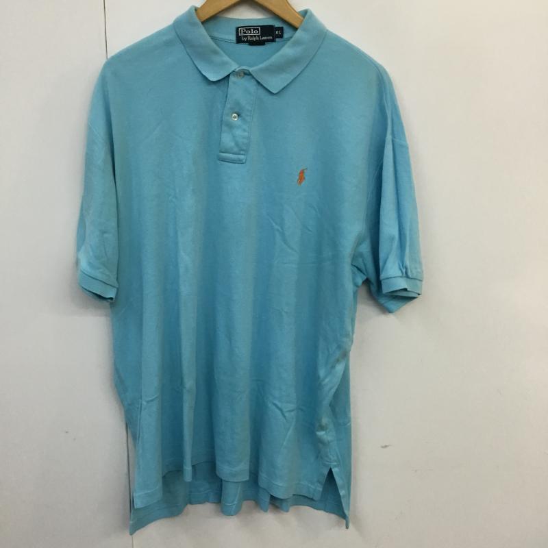 ポロバイラルフローレン Polo by RALPH LAUREN ポロシャツ 半袖 XL 無地 水色 / ライトブルー / メンズ USED 古着 中古 10058418