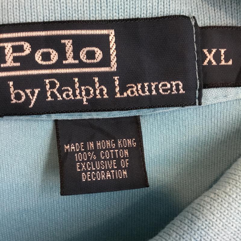 ポロバイラルフローレン Polo by RALPH LAUREN ポロシャツ 半袖 XL 無地 水色 / ライトブルー / メンズ USED 古着 中古 10058418