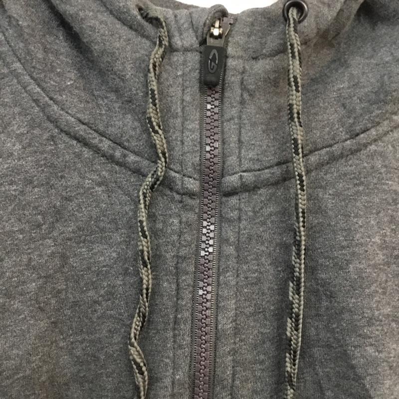 チャンピオン Champion パーカー 長袖 裏起毛 ジップアップ L ワンポイント ダークグレー / ダークグレー / メンズ USED 古着 中古 10058553