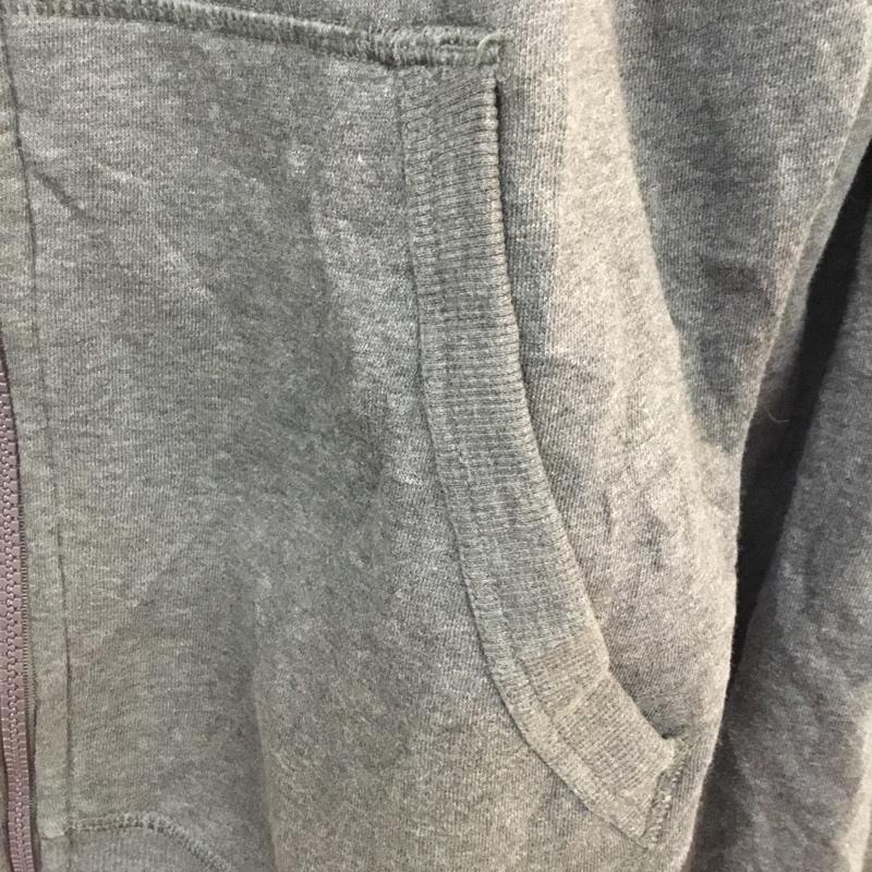 チャンピオン Champion パーカー 長袖 裏起毛 ジップアップ L ワンポイント ダークグレー / ダークグレー / メンズ USED 古着 中古 10058553