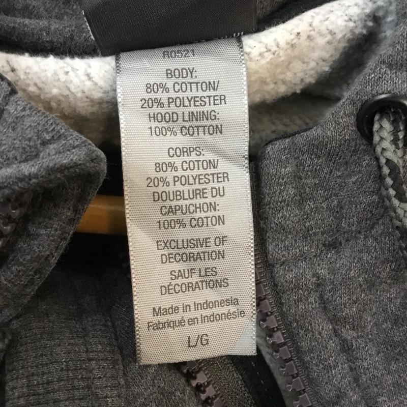 チャンピオン Champion パーカー 長袖 裏起毛 ジップアップ L ワンポイント ダークグレー / ダークグレー / メンズ USED 古着 中古 10058553