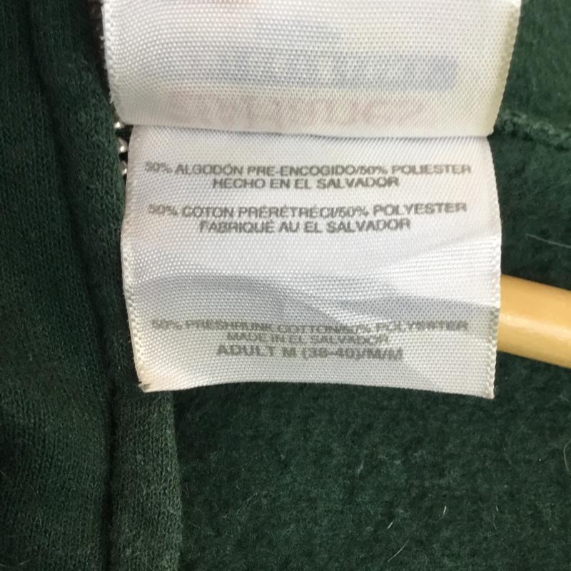 ヘインズ HANES パーカー 長袖 ジップアップ ロゴ M プリント 緑 / グリーン / メンズ USED 古着 中古 10058555