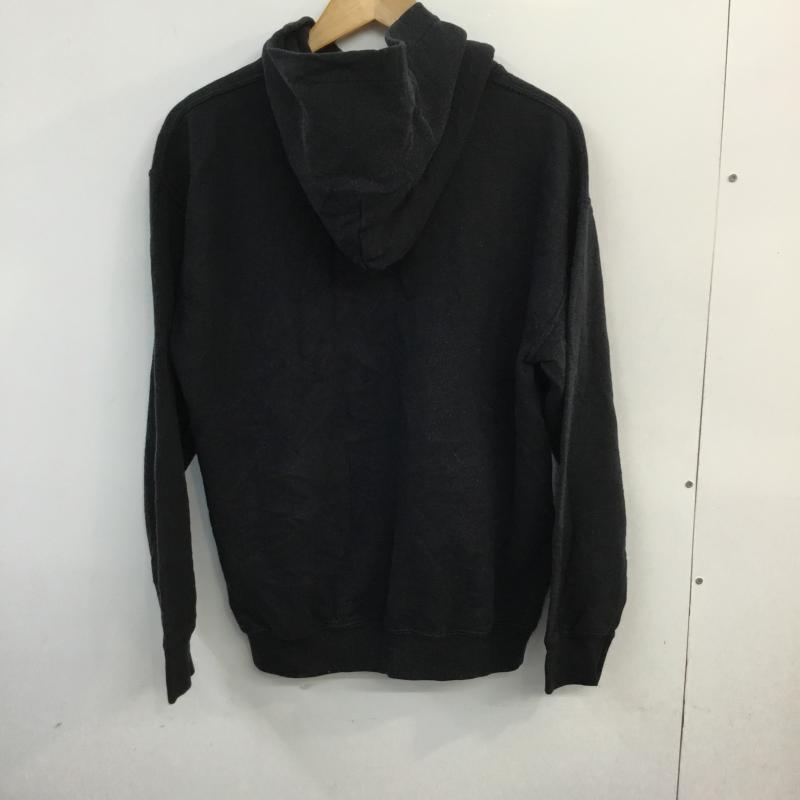 ギルダン GILDAN パーカー 長袖 フーディー プルオーバー 裏起毛 M プリント 黒 / ブラック / メンズ USED 古着 中古 10058571