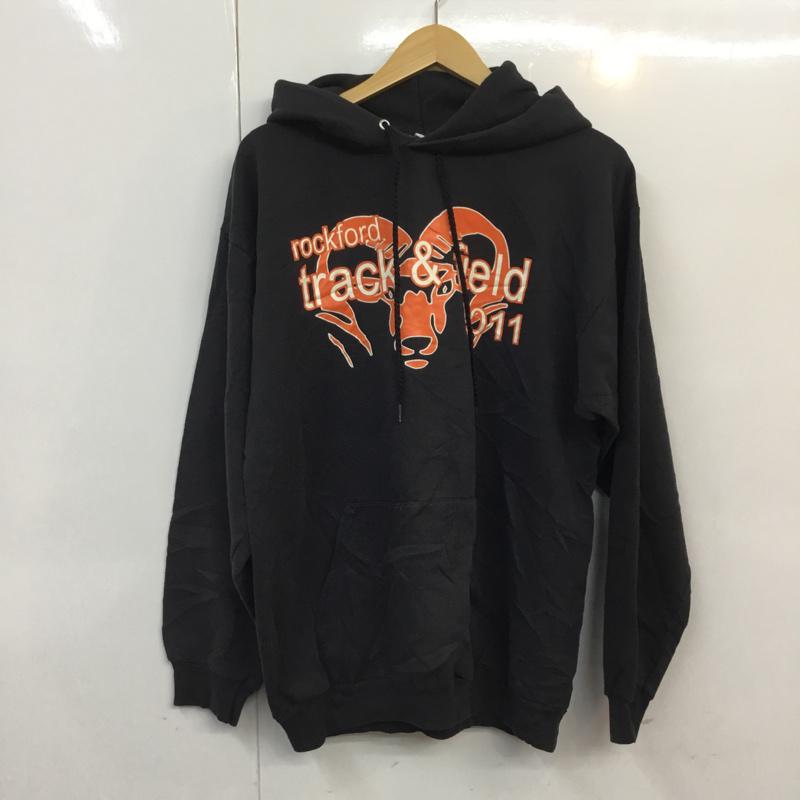 古着 USED パーカー 長袖 フーディー プルオーバー 裏起毛 ロゴ M プリント 黒 / ブラック / メンズ USED 古着 中古 10058578