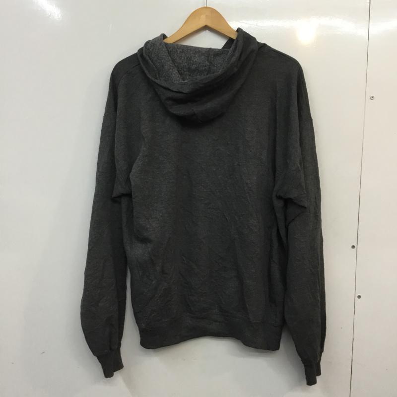 ヘインズ HANES パーカー 長袖 ジップアップ 裏起毛 L 無地 ダークグレー / ダークグレー / メンズ USED 古着 中古 10058591