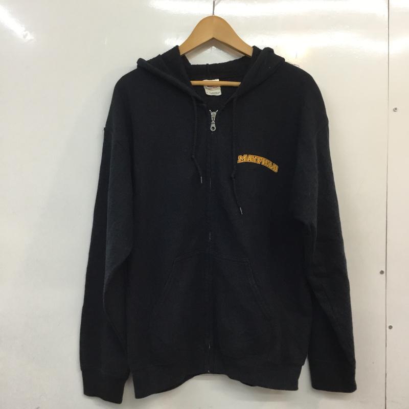 ギルダン GILDAN パーカー 長袖 ジップアップ 裏起毛 ロゴ M プリント 黒 / ブラック / メンズ USED 古着 中古 10058610