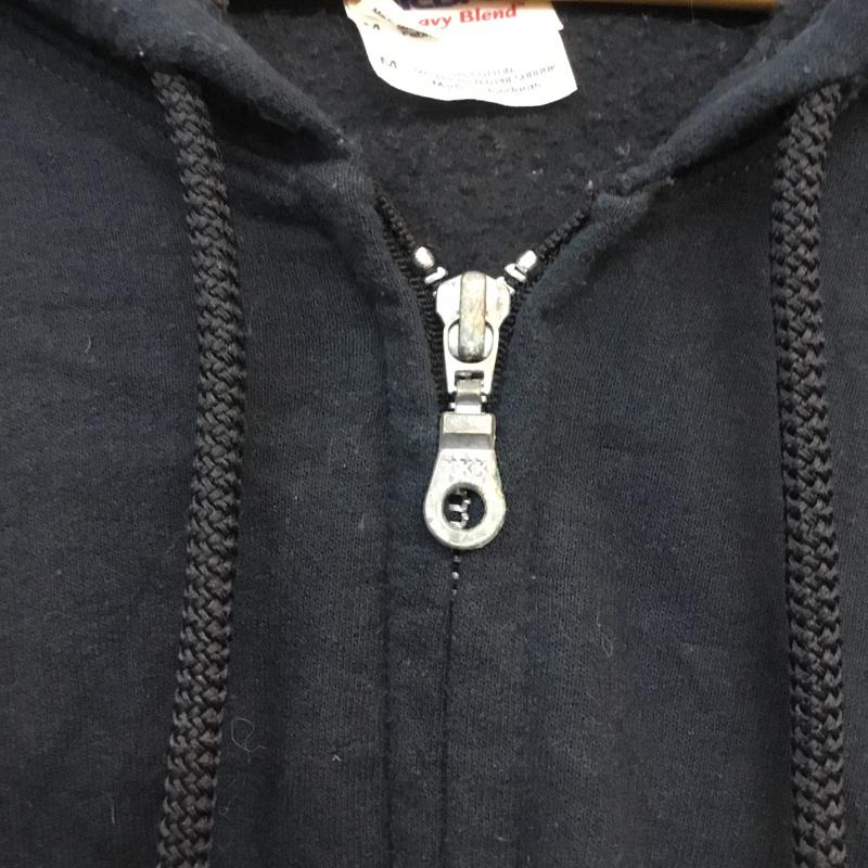 ギルダン GILDAN パーカー 長袖 ジップアップ 裏起毛 ロゴ M プリント 黒 / ブラック / メンズ USED 古着 中古 10058610