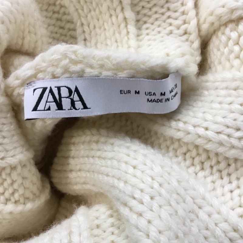 ザラ ZARA ニット、セーター 長袖 タートルネック M 無地 白 / ホワイト / レディース USED 古着 中古 10058624