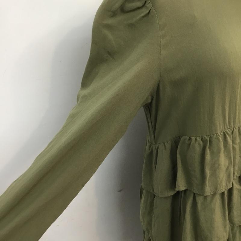 ザラ ZARA チュニック 長袖 S 無地 カーキ / カーキ / レディース USED 古着 中古 10058701