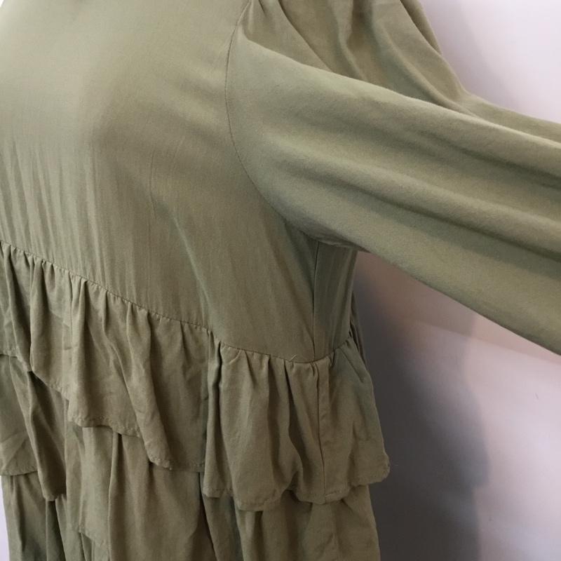 ザラ ZARA チュニック 長袖 S 無地 カーキ / カーキ / レディース USED 古着 中古 10058701