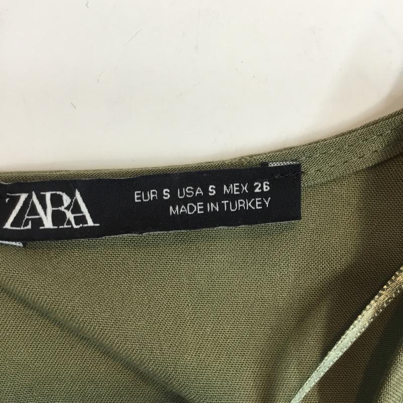 ザラ ZARA チュニック 長袖 S 無地 カーキ / カーキ / レディース USED 古着 中古 10058701