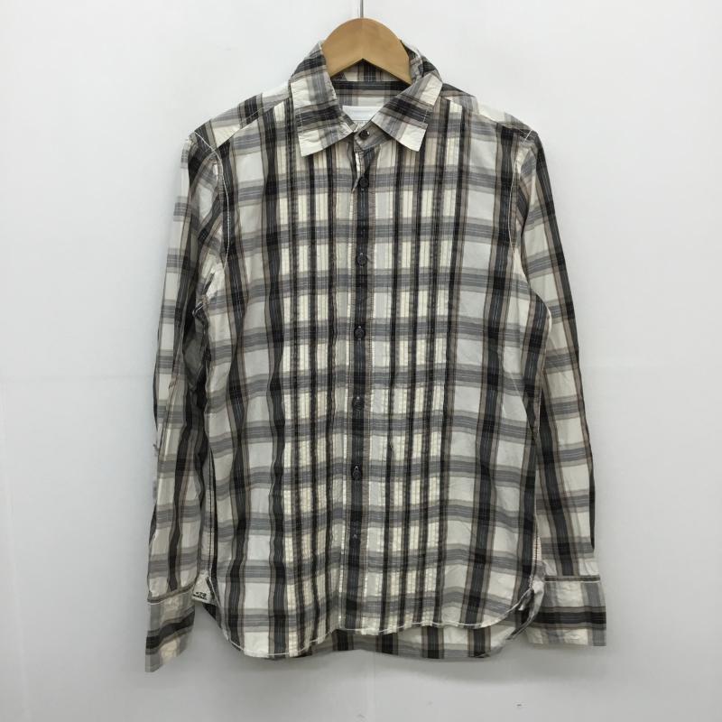 ディーゼル DIESEL シャツ、ブラウス 長袖 S チェック 白 / ホワイト / X 黒 / ブラック / X ベージュ / ベージュ / メンズ USED 古着 中古 10058821