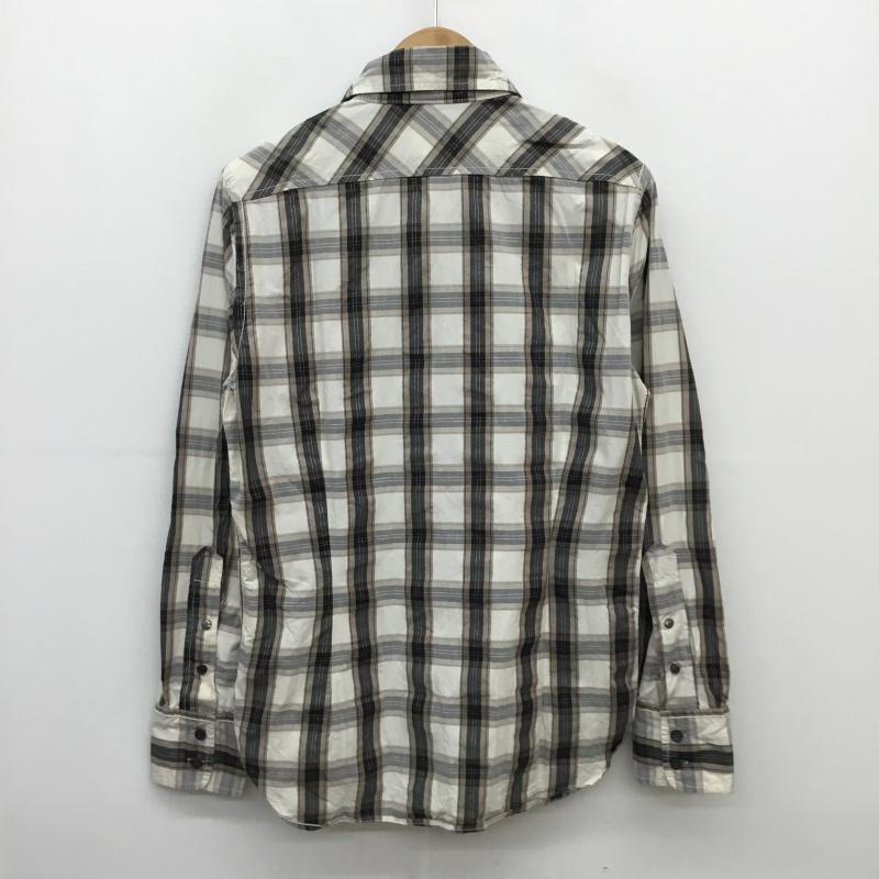 ディーゼル DIESEL シャツ、ブラウス 長袖 S チェック 白 / ホワイト / X 黒 / ブラック / X ベージュ / ベージュ / メンズ USED 古着 中古 10058821