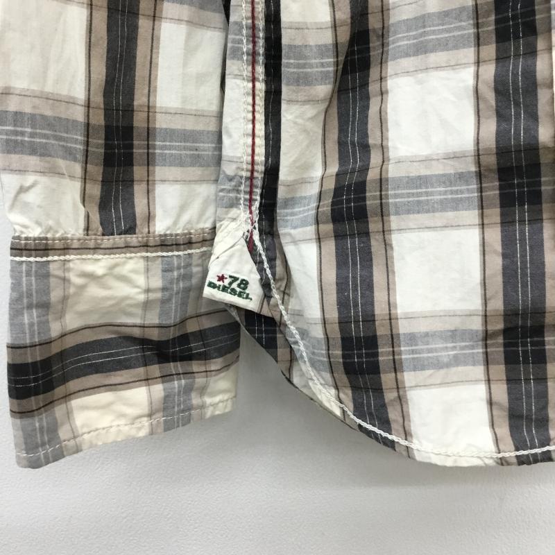 ディーゼル DIESEL シャツ、ブラウス 長袖 S チェック 白 / ホワイト / X 黒 / ブラック / X ベージュ / ベージュ / メンズ USED 古着 中古 10058821
