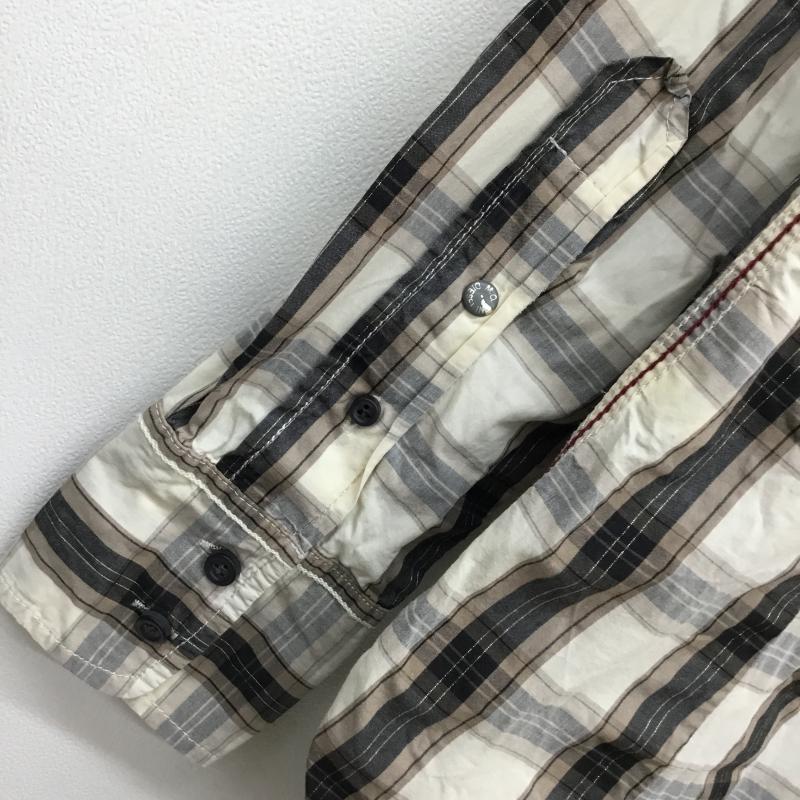ディーゼル DIESEL シャツ、ブラウス 長袖 S チェック 白 / ホワイト / X 黒 / ブラック / X ベージュ / ベージュ / メンズ USED 古着 中古 10058821