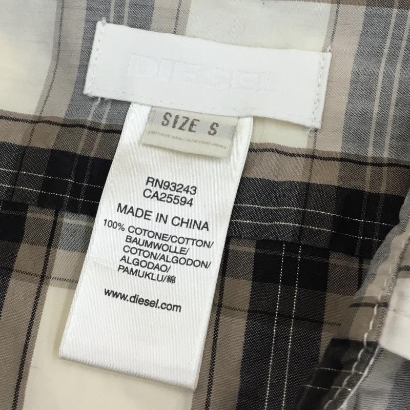 ディーゼル DIESEL シャツ、ブラウス 長袖 S チェック 白 / ホワイト / X 黒 / ブラック / X ベージュ / ベージュ / メンズ USED 古着 中古 10058821