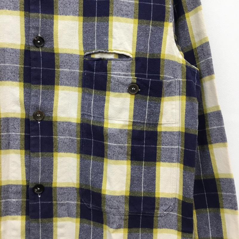 ディーゼル DIESEL シャツ、ブラウス 長袖 S チェック 白 / ホワイト / X 黄 / イエロー / X 紺 / ネイビー / メンズ USED 古着 中古 10058822