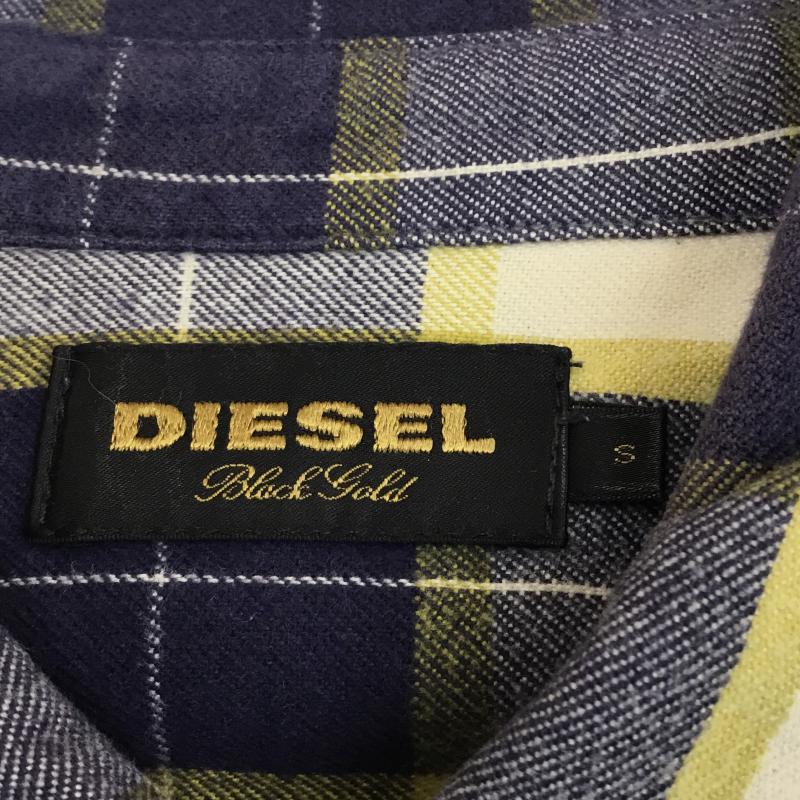 ディーゼル DIESEL シャツ、ブラウス 長袖 S チェック 白 / ホワイト / X 黄 / イエロー / X 紺 / ネイビー / メンズ USED 古着 中古 10058822