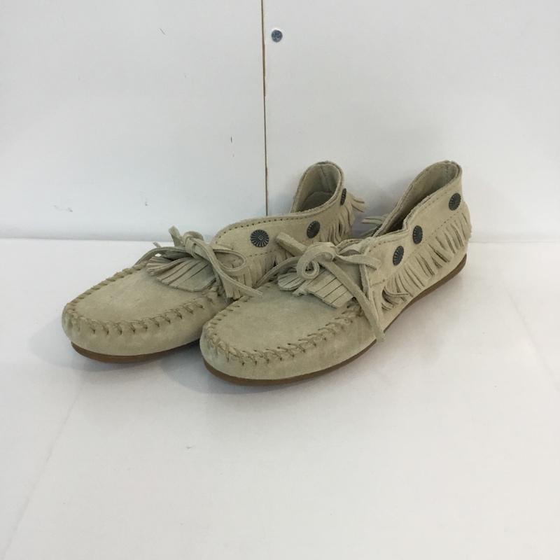 スライ SLY カジュアルシューズ カジュアルシューズ MINNETONKA ミネトンカ スタッズ フリンジ 無地 ベージュ / ベージュ / レディース USED 古着 中古 10059096