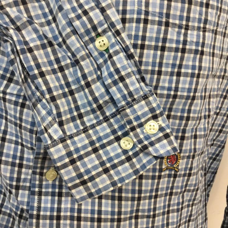 トミーヒルフィガー TOMMY HILFIGER シャツ、ブラウス 長袖 ボタンダウン 刺繍 コットン M チェック 青 / ブルー / X 白 / ホワイト / X 紺 / ネイビー / メンズ USED 古着 中古 10059156