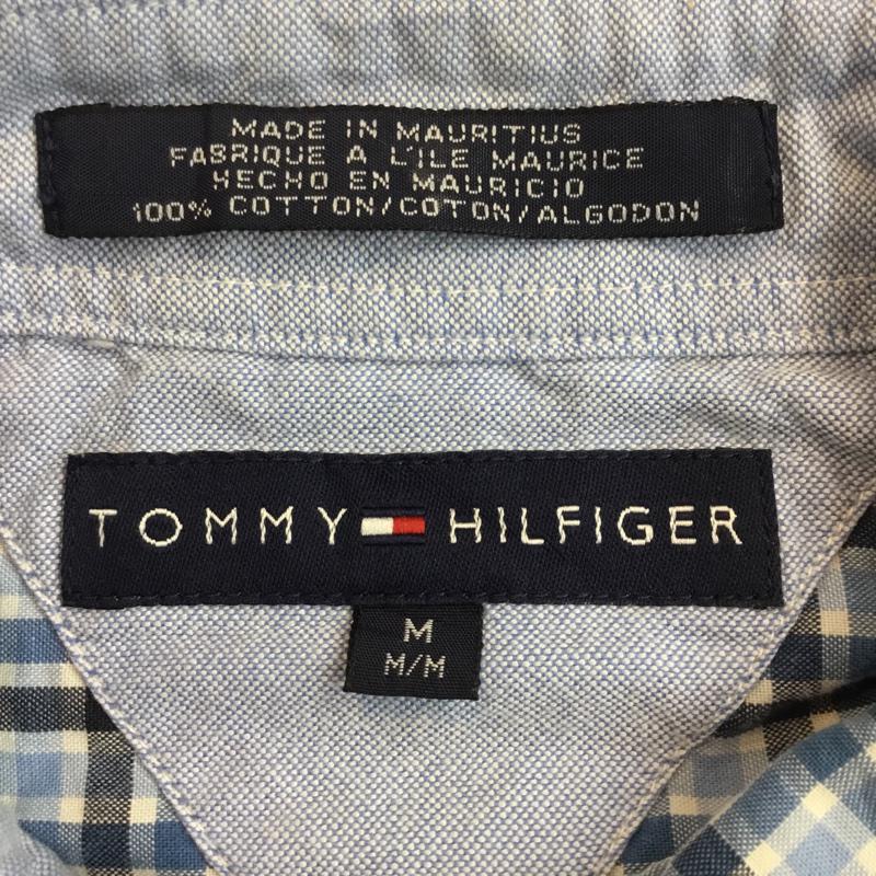 トミーヒルフィガー TOMMY HILFIGER シャツ、ブラウス 長袖 ボタンダウン 刺繍 コットン M チェック 青 / ブルー / X 白 / ホワイト / X 紺 / ネイビー / メンズ USED 古着 中古 10059156