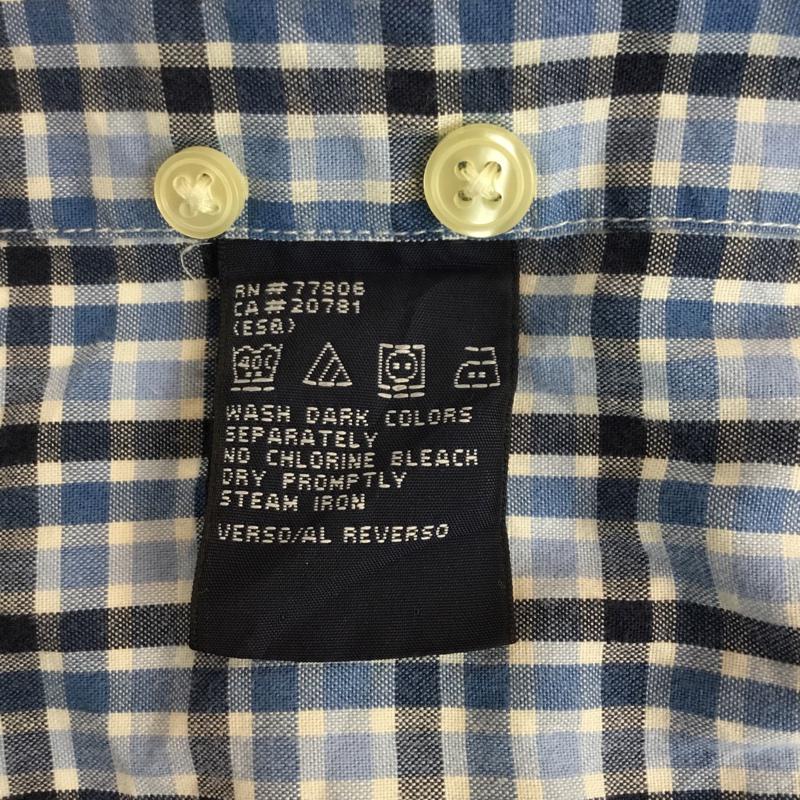 トミーヒルフィガー TOMMY HILFIGER シャツ、ブラウス 長袖 ボタンダウン 刺繍 コットン M チェック 青 / ブルー / X 白 / ホワイト / X 紺 / ネイビー / メンズ USED 古着 中古 10059156