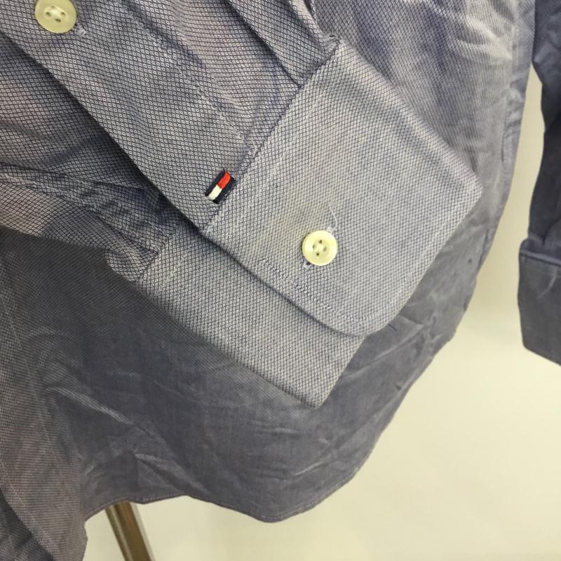 トミーヒルフィガー TOMMY HILFIGER シャツ、ブラウス 長袖 レギュラーフィット ストレッチ M ワンポイント 紺 / ネイビー / メンズ USED 古着 中古 10059168