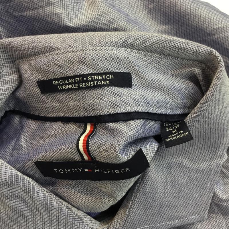 トミーヒルフィガー TOMMY HILFIGER シャツ、ブラウス 長袖 レギュラーフィット ストレッチ M ワンポイント 紺 / ネイビー / メンズ USED 古着 中古 10059168